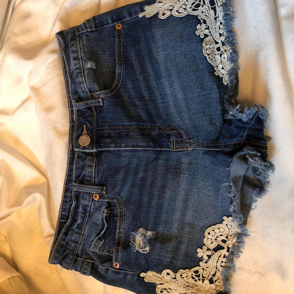 Aeropostal High Waisted Shorty Denim Shorts